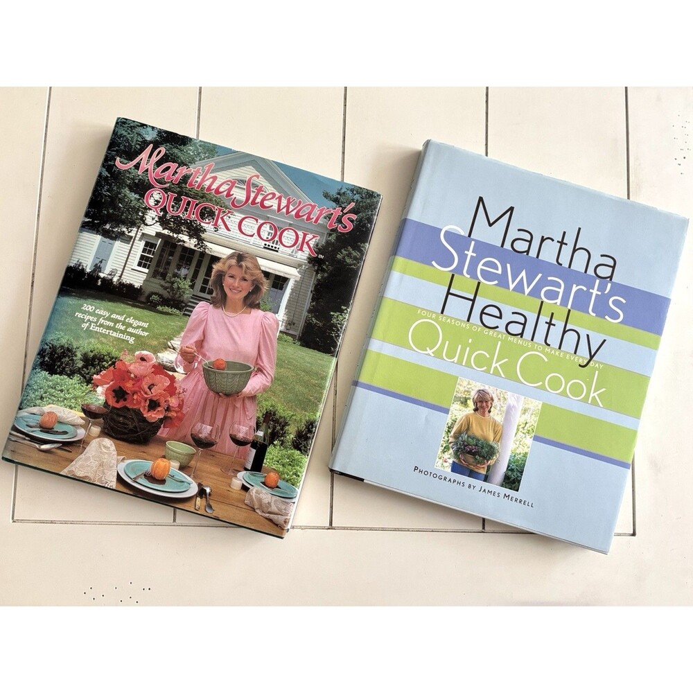 Lot of 2 Vtg 80s 90s Martha Stewart Cookbooks Quick Cook, 1st Edition & Seasons